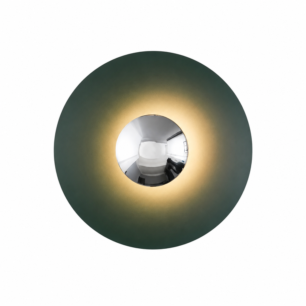 Round Metal Retro Wall Light – Indirect Disc Wall Sconce
