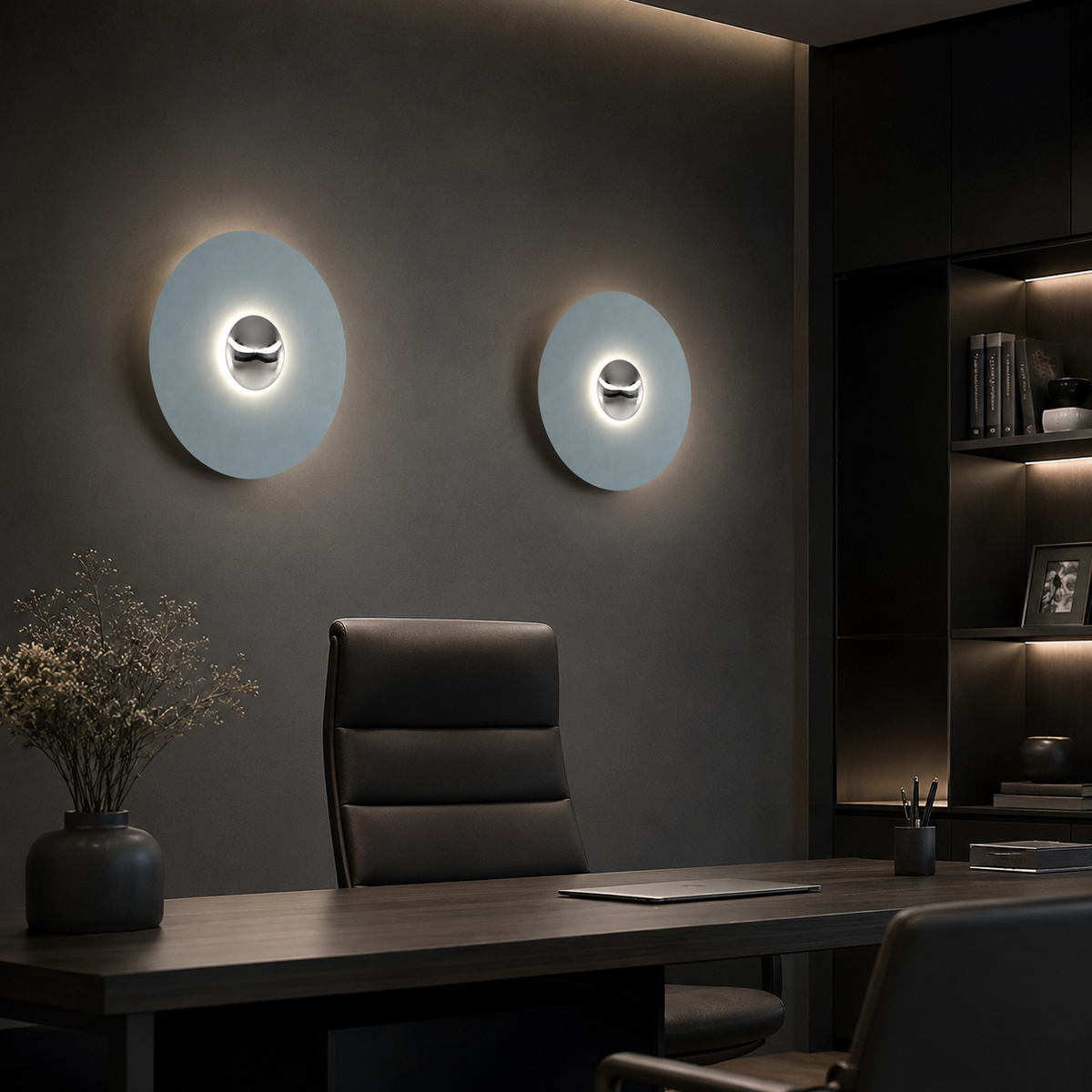 Retro indirect disc wall sconce – view 2