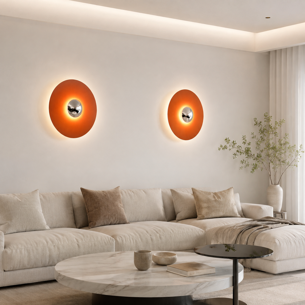 Retro indirect disc wall sconce – view 3