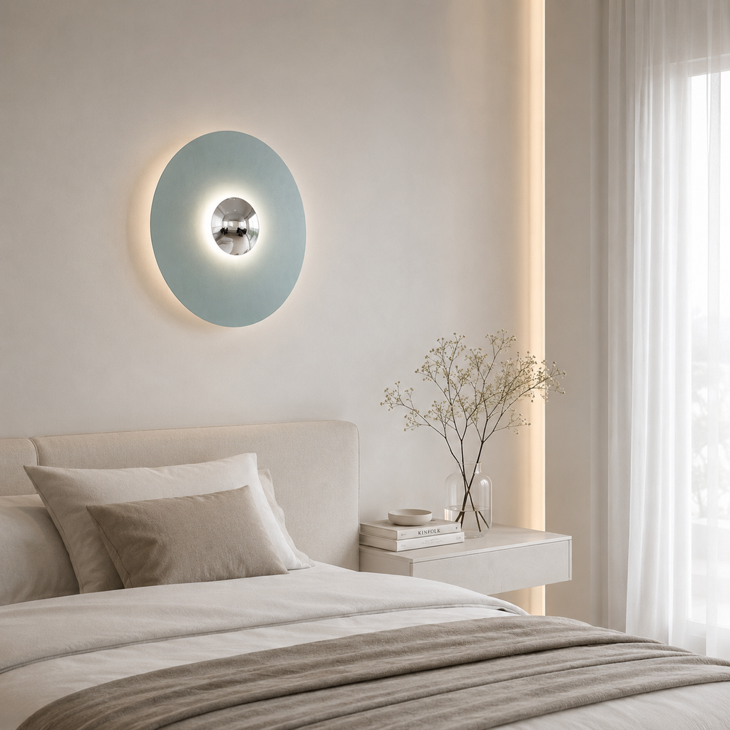 Retro indirect disc wall sconce – view 4