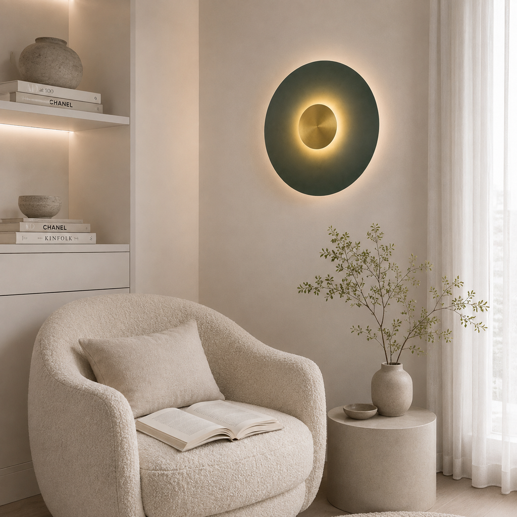 Retro indirect disc wall sconce – view 7