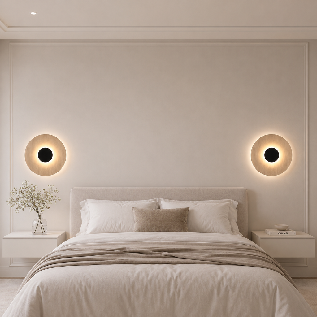 Retro indirect disc wall sconce – view 9