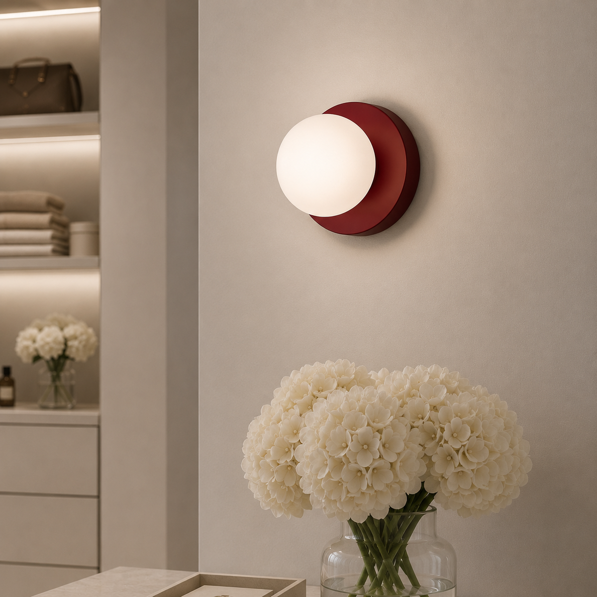 Coloured glass globe wall sconce – view 6