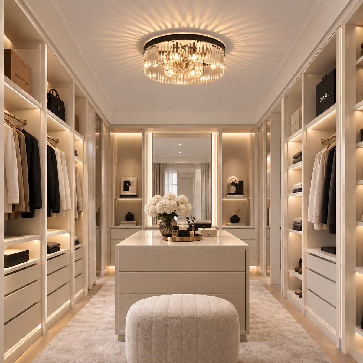 Flush mount crystal chandelier low ceiling – view 6