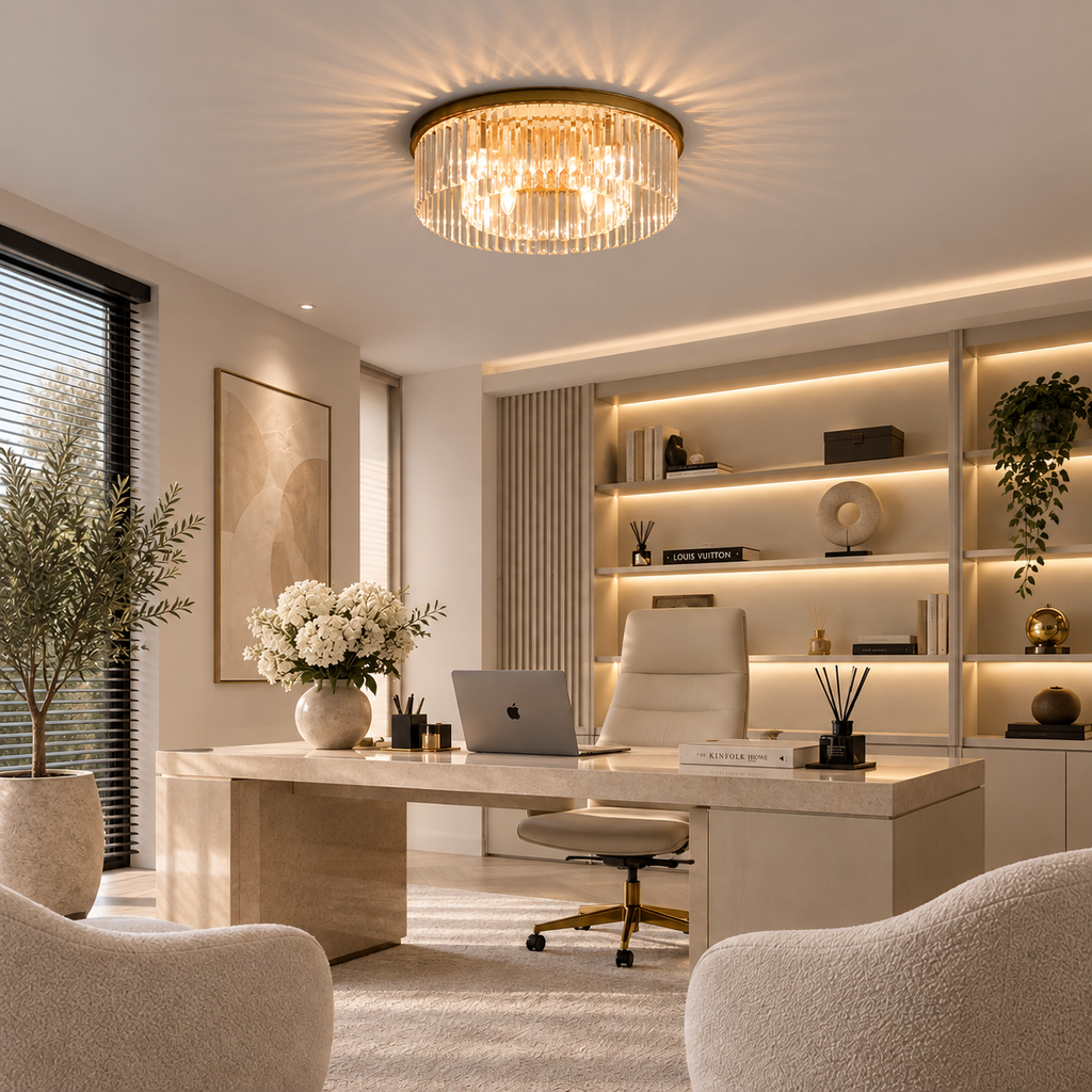 Flush mount crystal chandelier low ceiling – view 8