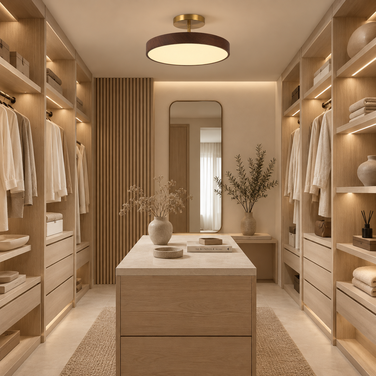 Japandi wood-effect LED ceiling light – view 4