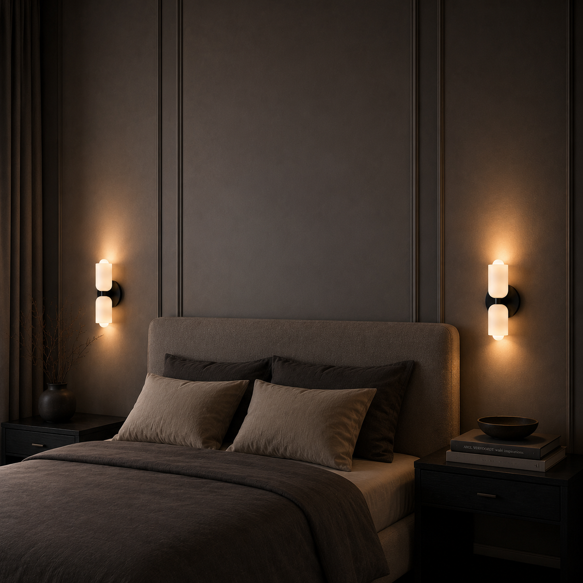 Minimalist wall light with acrylic diffuser and gold finish by BROKLEN – view 7