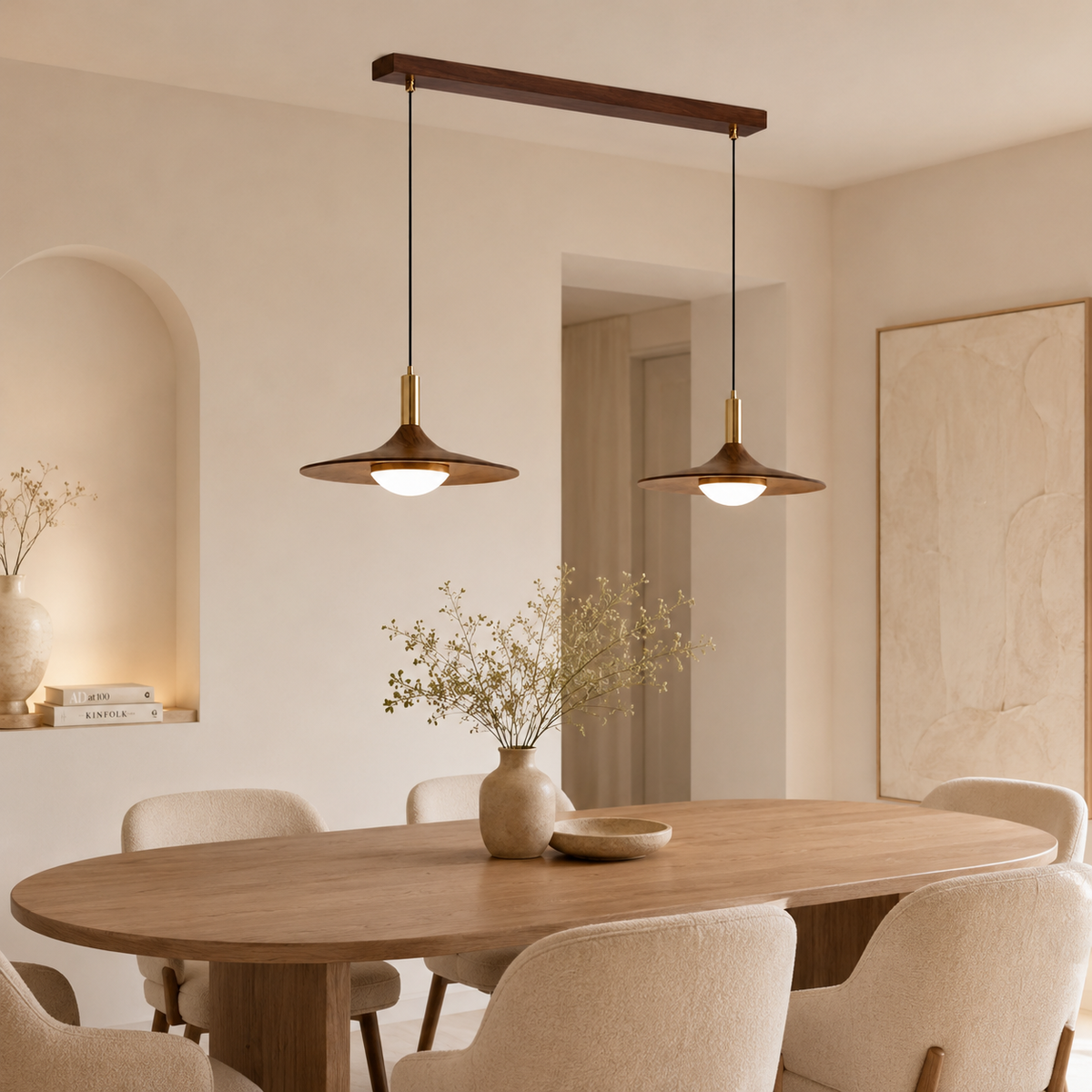 Nordic walnut-effect pendant light by BROKLEN – view 7