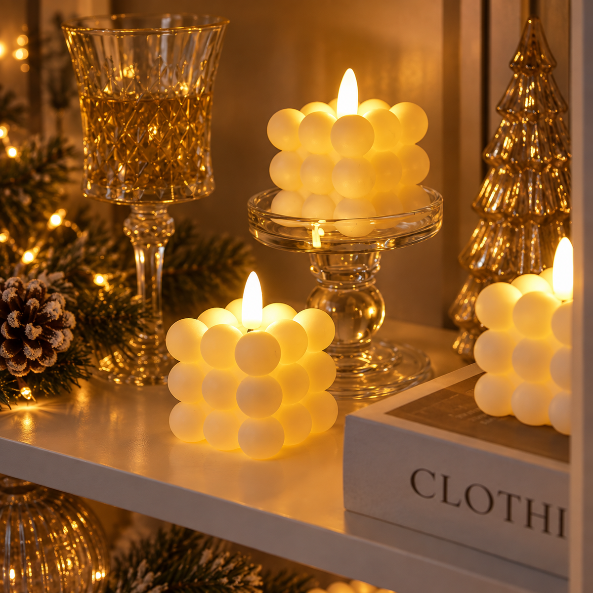 LED pillar pumpkin ball taper candles – view 8