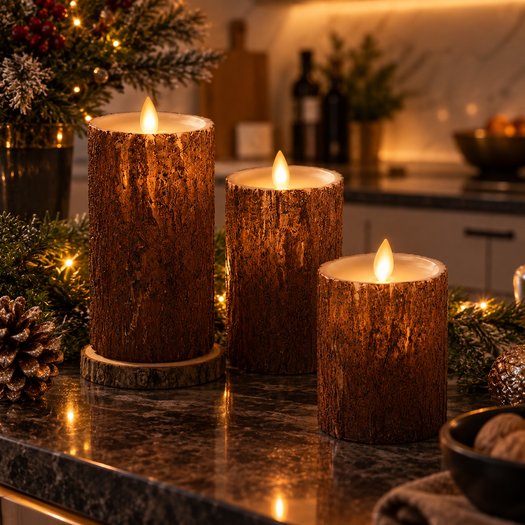 LED pillar pumpkin ball taper candles – view 10