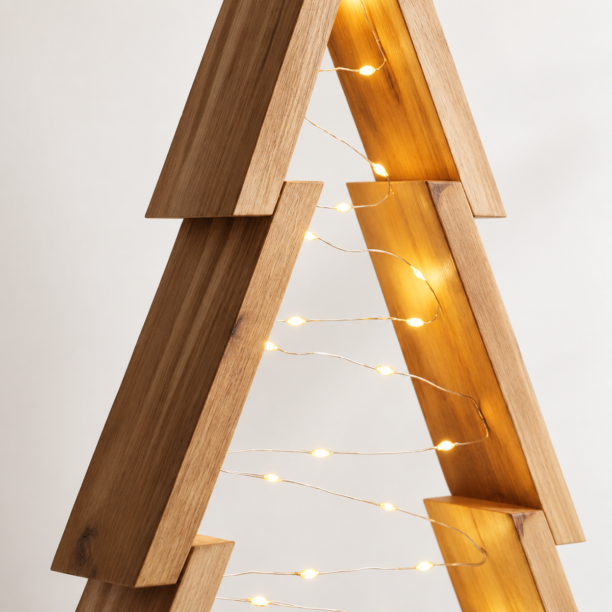 Wooden light-up Christmas table trees – view 4