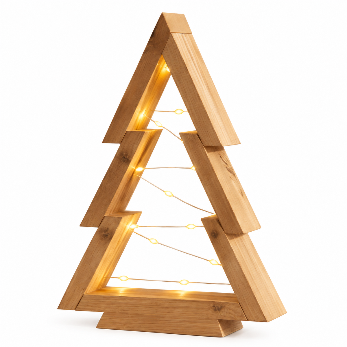 Wooden light-up Christmas table trees – view 3
