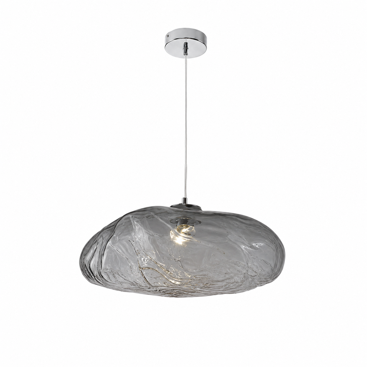 Glass cloud pendant light in ash, amber and clear glass by BROKLEN