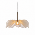 Nordic flower fabric pendant light in cream by BROKLEN