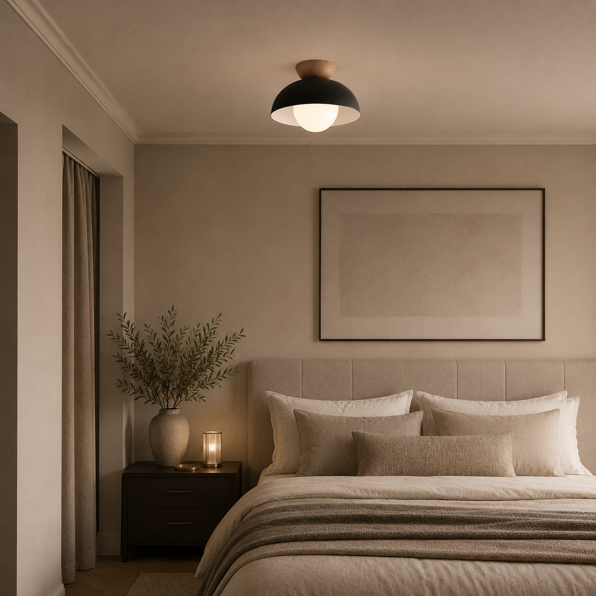 Nordic ceiling light with wood accent – Scandinavian light fixture by BROKLEN – view 4