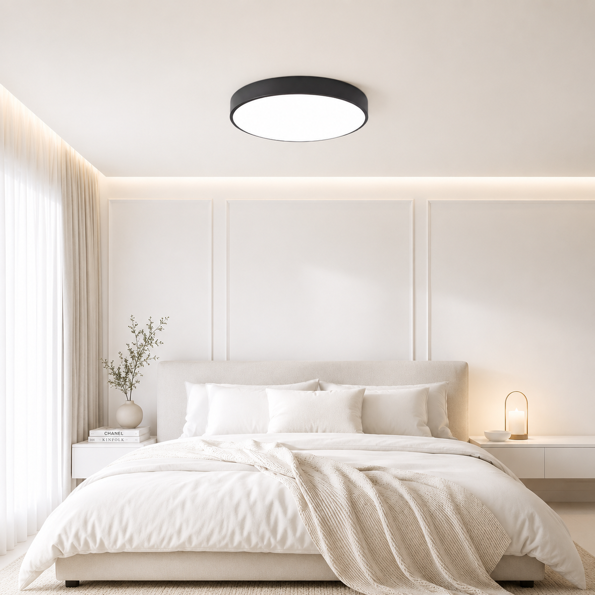 Ultra-slim Nordic LED ceiling light – round flush mount by BROKLEN – view 4