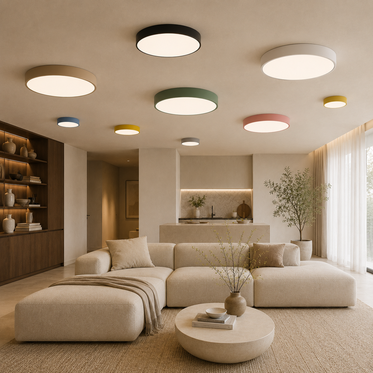 Ultra-slim Nordic LED ceiling light – round flush mount by BROKLEN – view 2