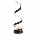 Black cordless spiral table lamp sculptural LED