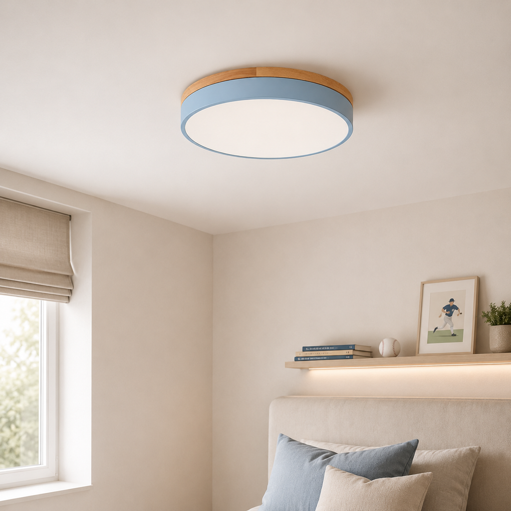 Nordic minimalist wood and metal LED ceiling light by BROKLEN – view 8