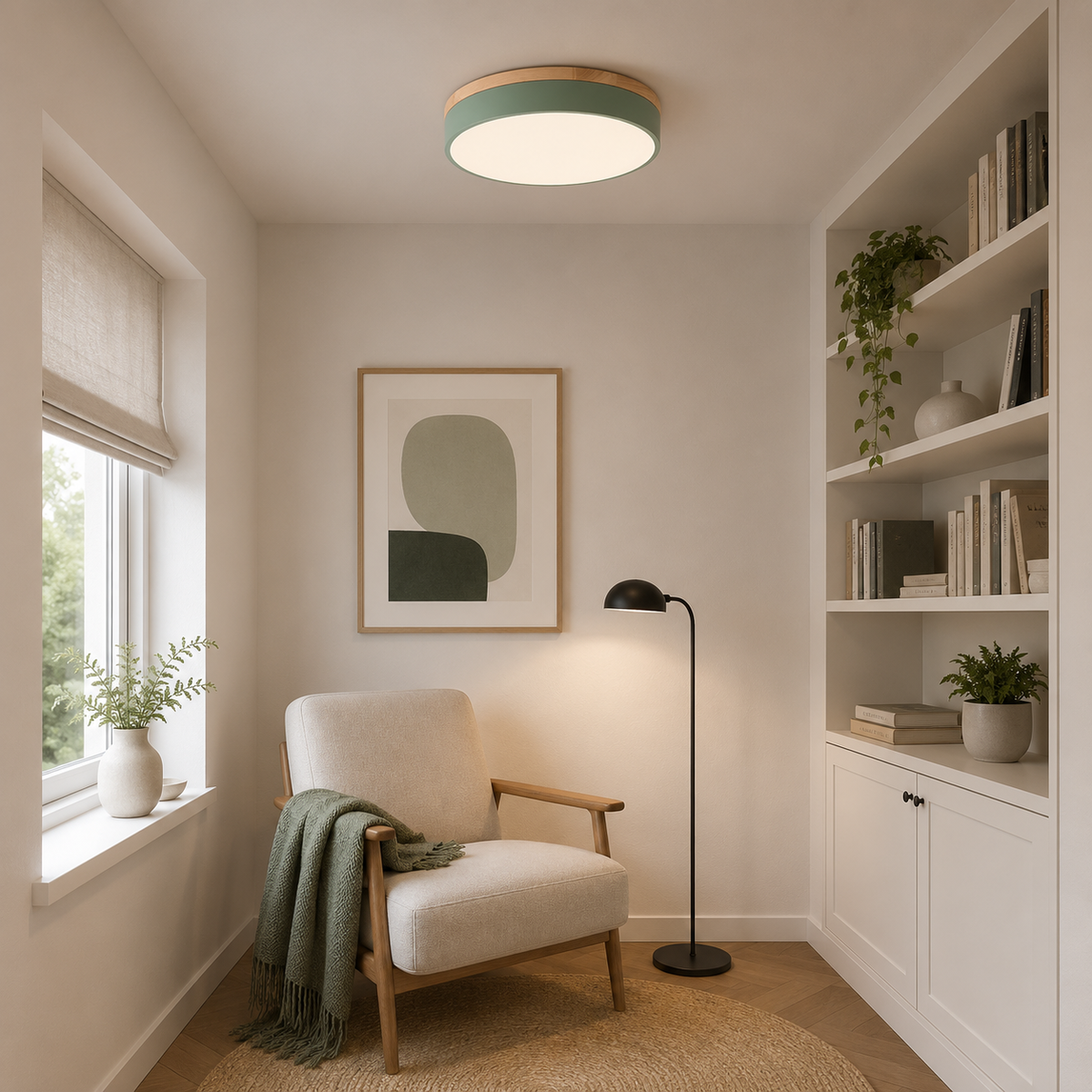 Nordic minimalist wood and metal LED ceiling light by BROKLEN – view 15
