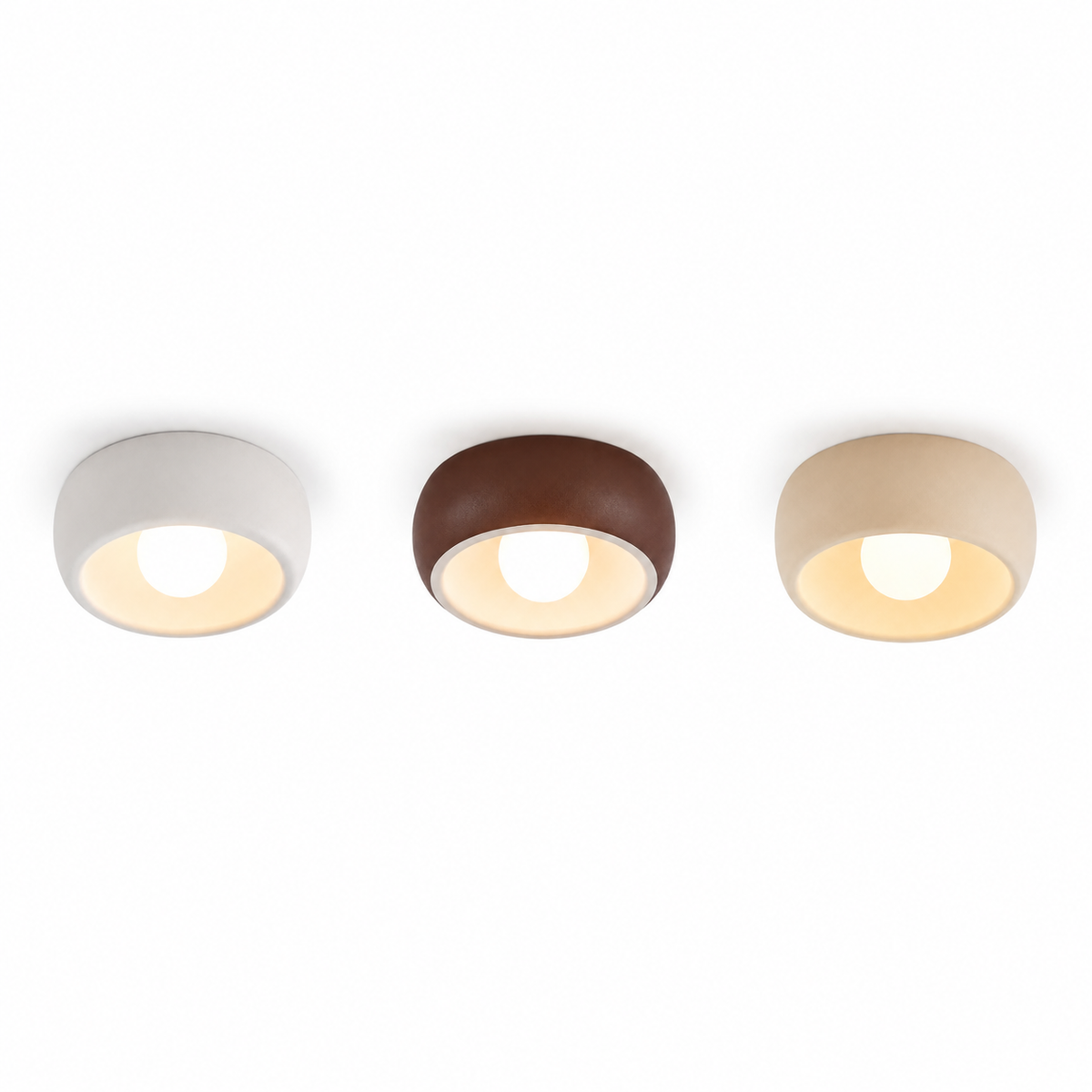 Wabi-sabi glass globe flush ceiling light – view 2