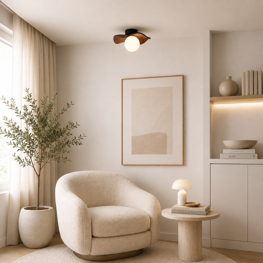 Resin flower flush ceiling light – view 7