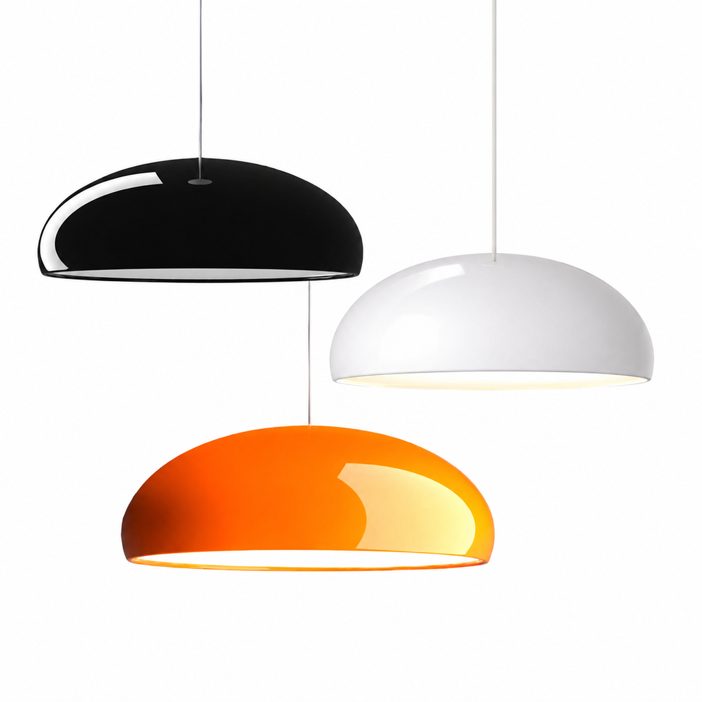 Gloss metal dome kitchen pendant – view 2