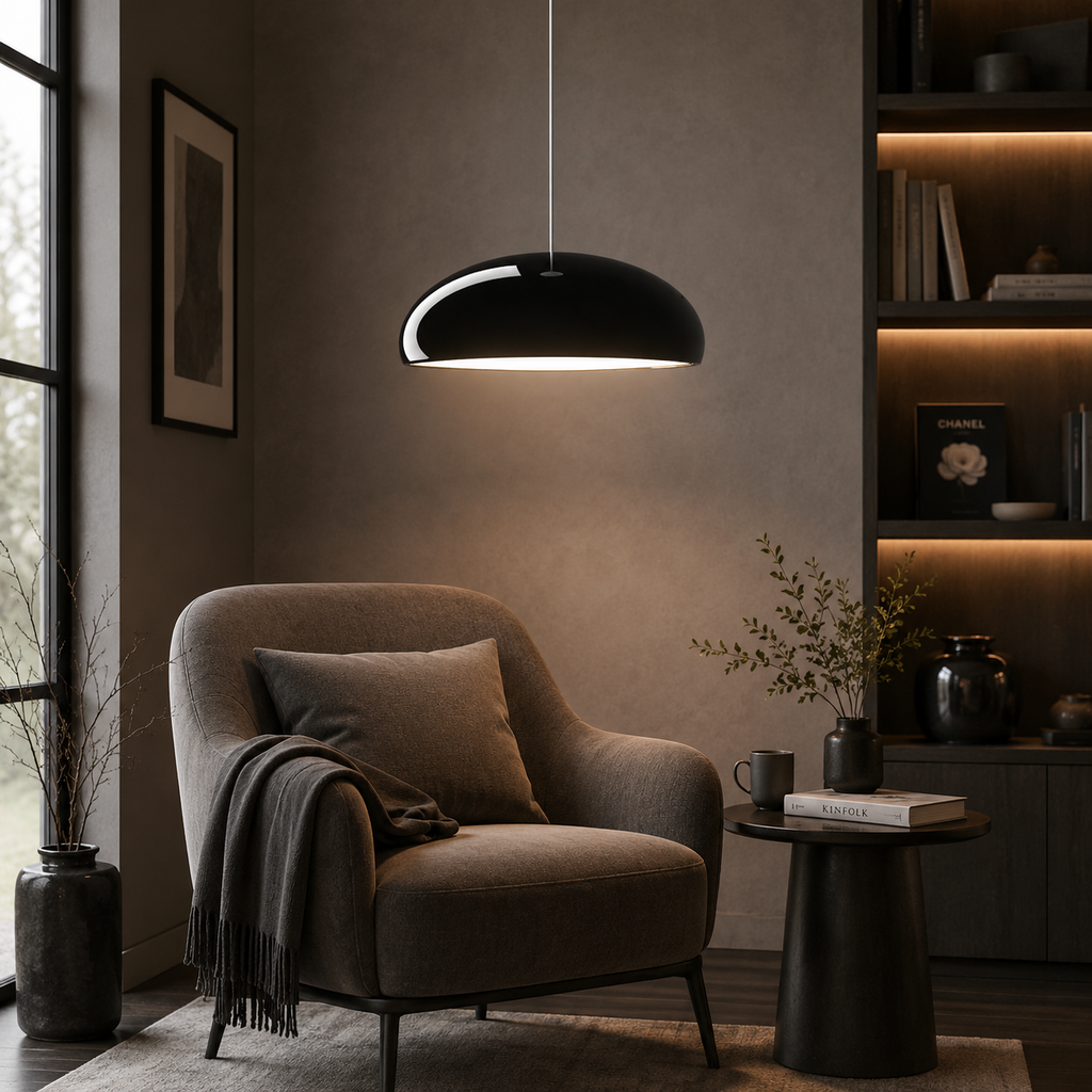 Gloss metal dome kitchen pendant – view 6