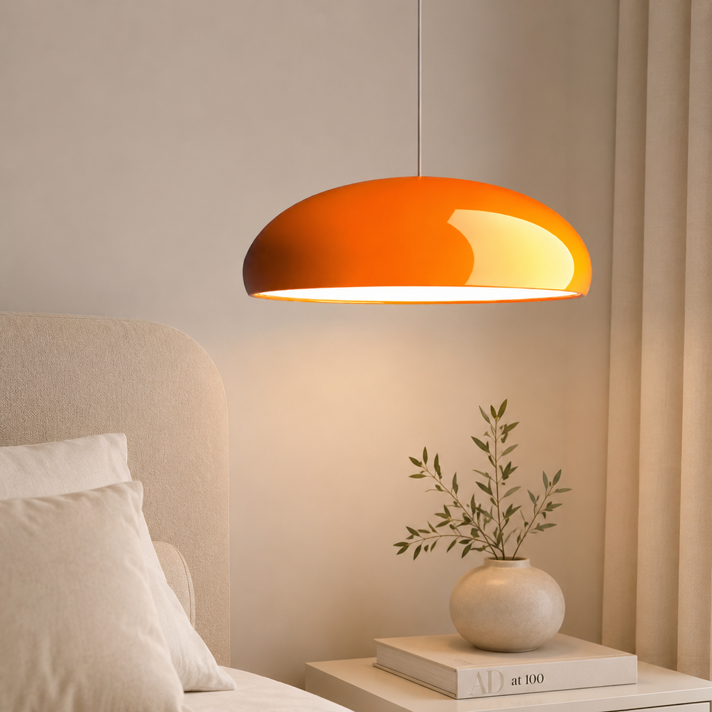Gloss metal dome kitchen pendant – view 10