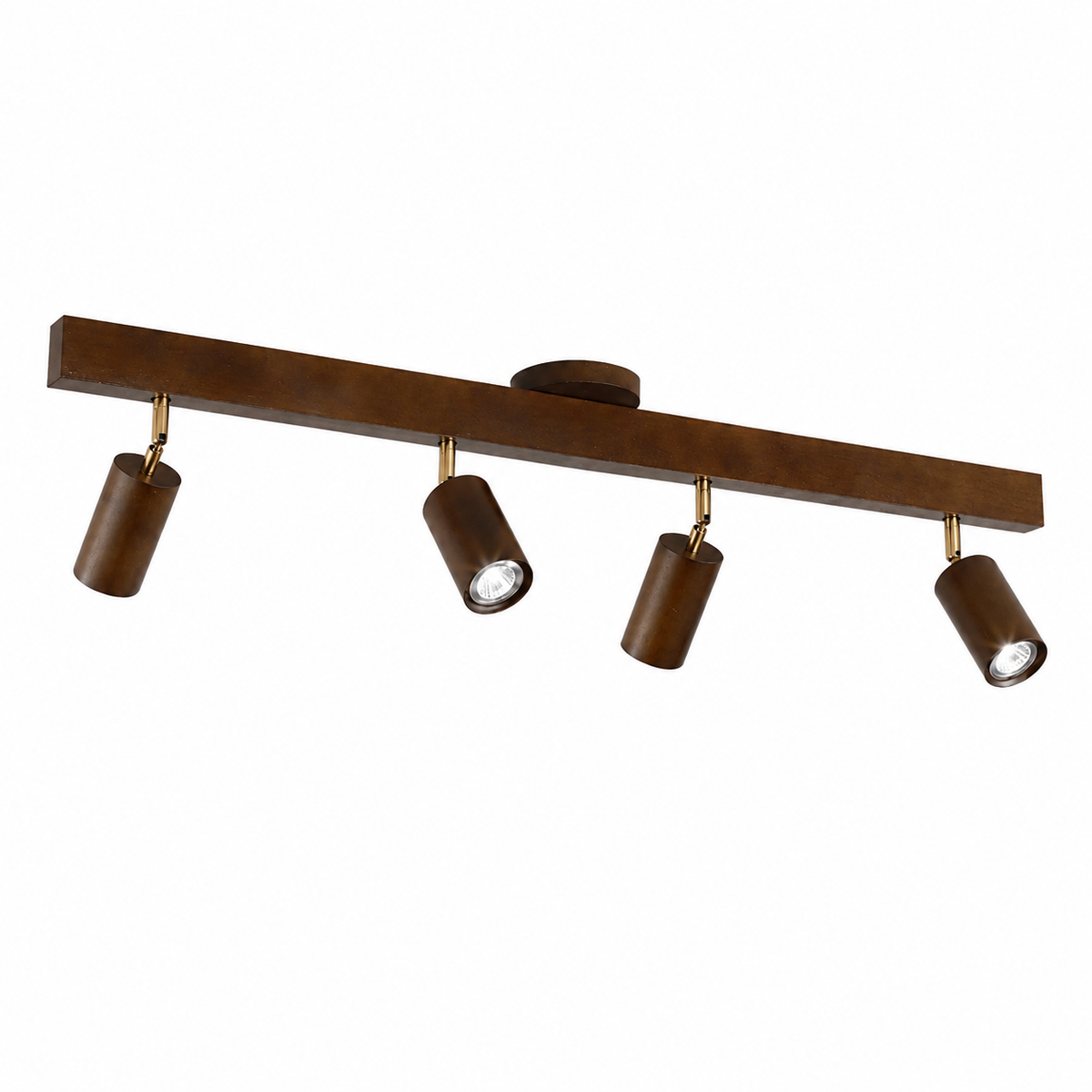 Japandi Wooden Track Ceiling Light – Adjustable LED Spotlight Bar