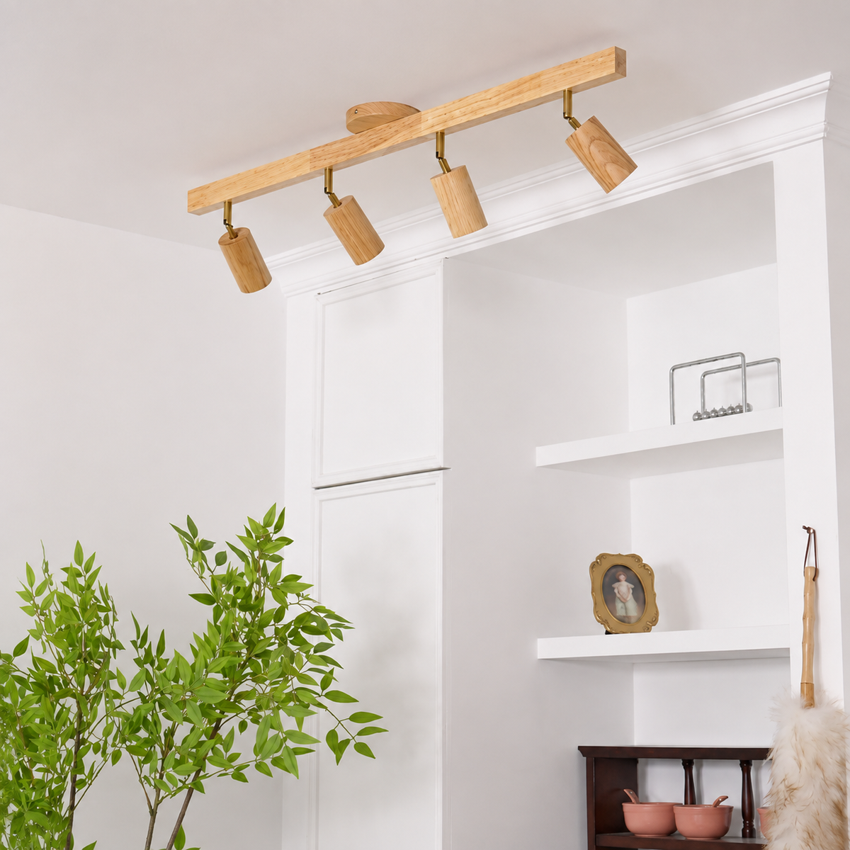 Wooden ceiling spotlight bar – view 5