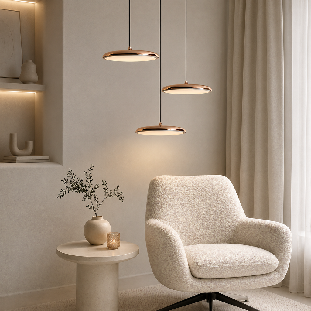 Flat slim LED dining pendant – view 3