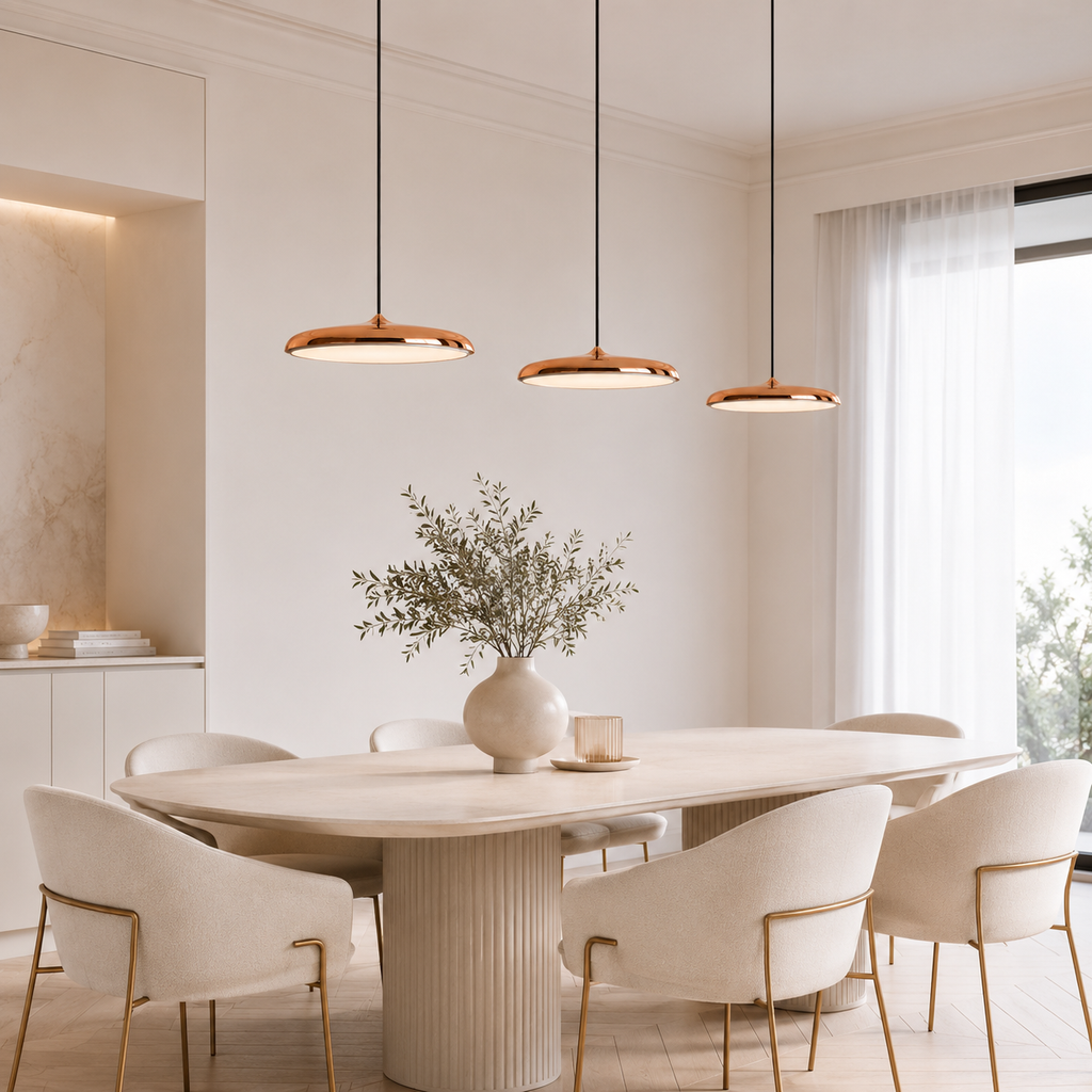 Flat slim LED dining pendant – view 5