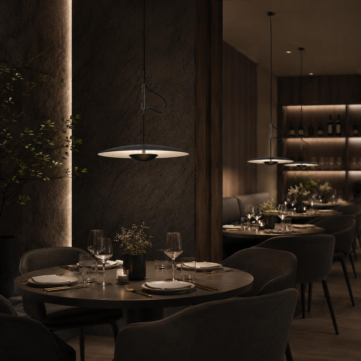 Scandinavian wood metal dining pendant – view 9