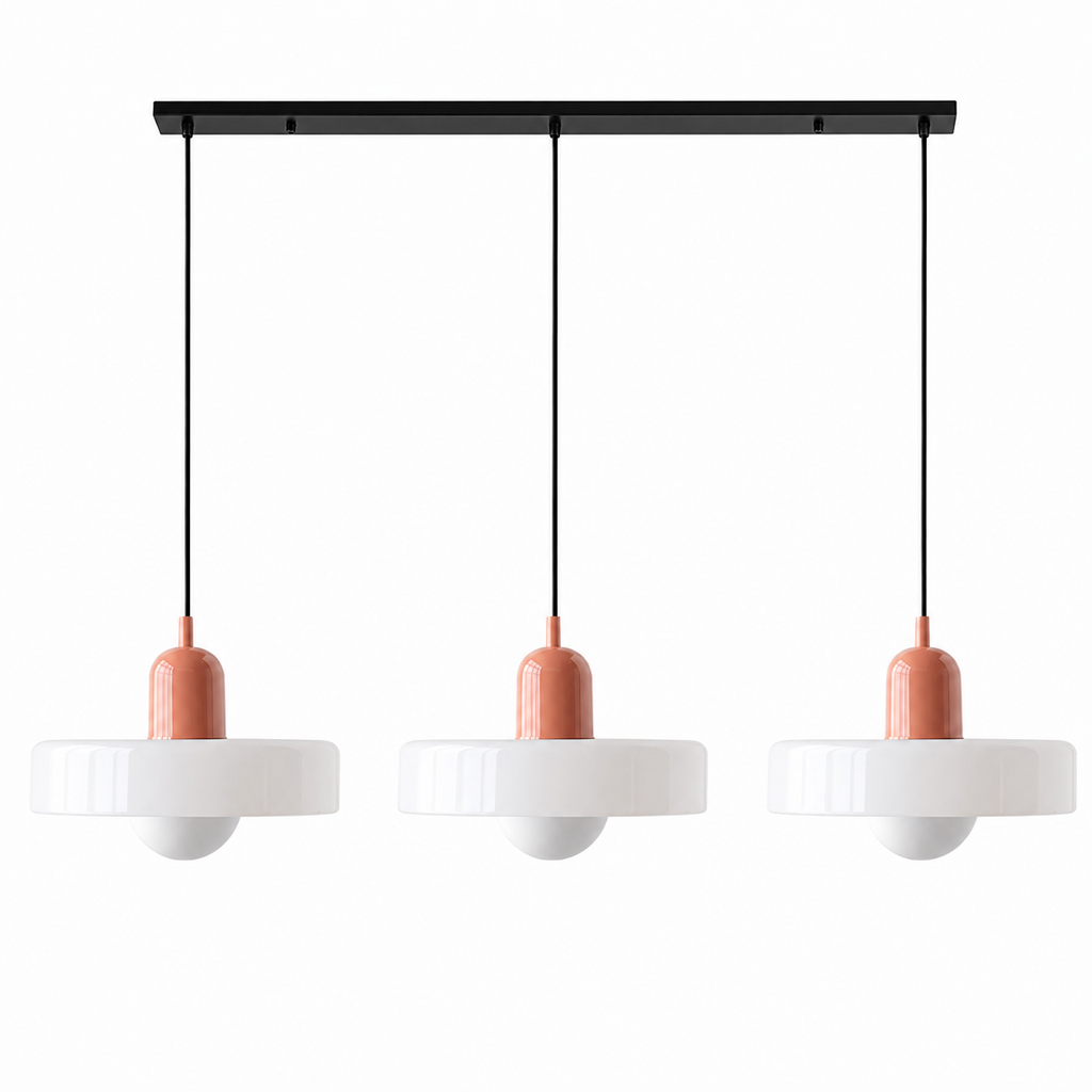 Triple Retro Glass Pendant Light – 3-Light Kitchen Island & Dining Table Cluster