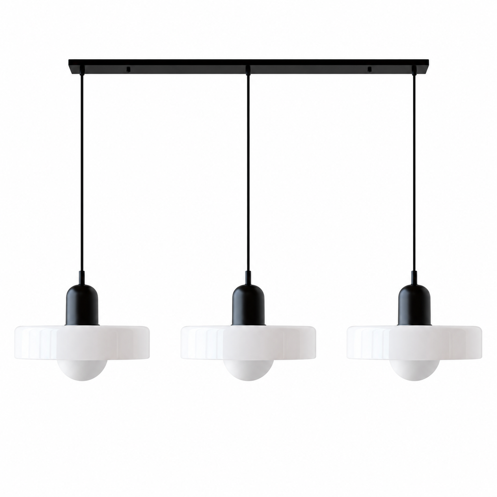 Triple Retro Glass Pendant Light – 3-Light Kitchen Island & Dining Table Cluster