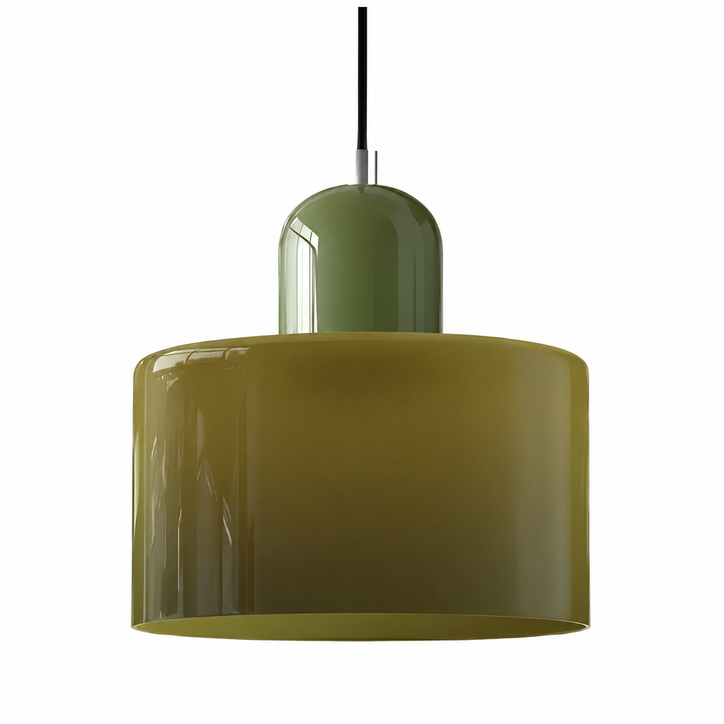 Retro Coloured Glass Cylinder Pendant Light – Kitchen Island Hanging Light