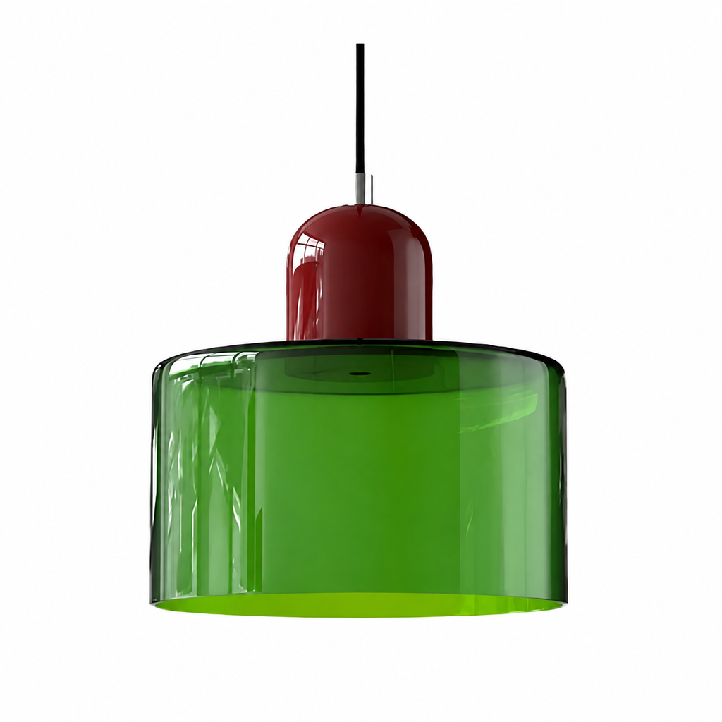 Retro Coloured Glass Cylinder Pendant Light – Kitchen Island Hanging Light