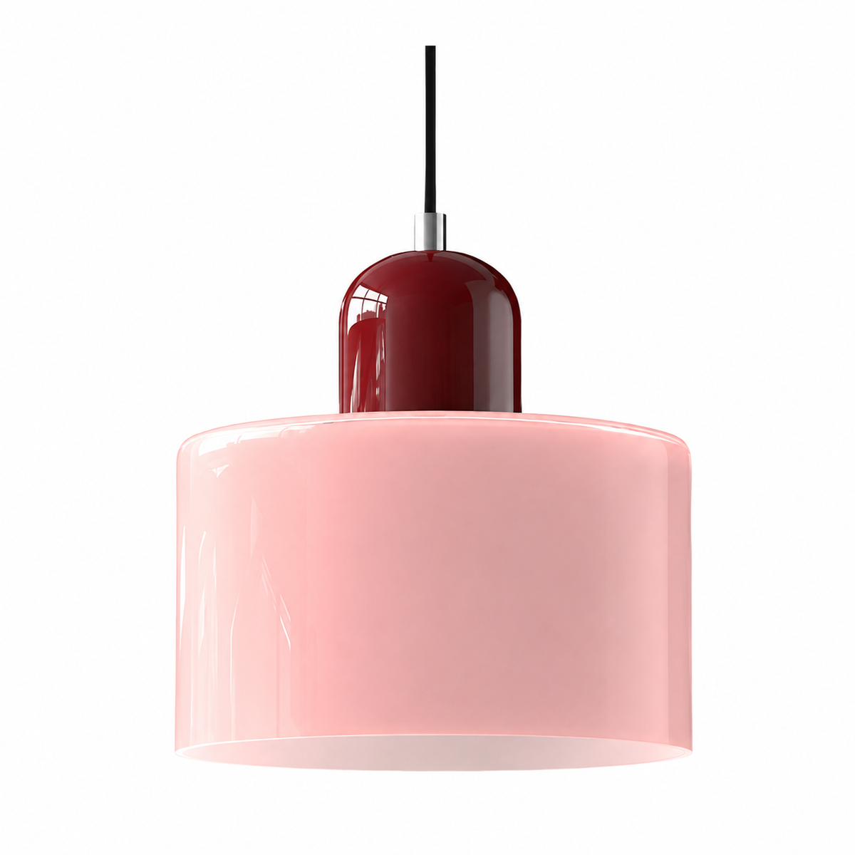 Retro Coloured Glass Cylinder Pendant Light – Kitchen Island Hanging Light