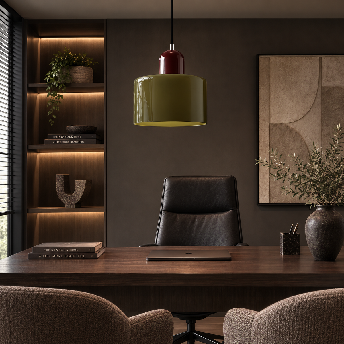 Coloured glass cylinder kitchen pendant – view 6
