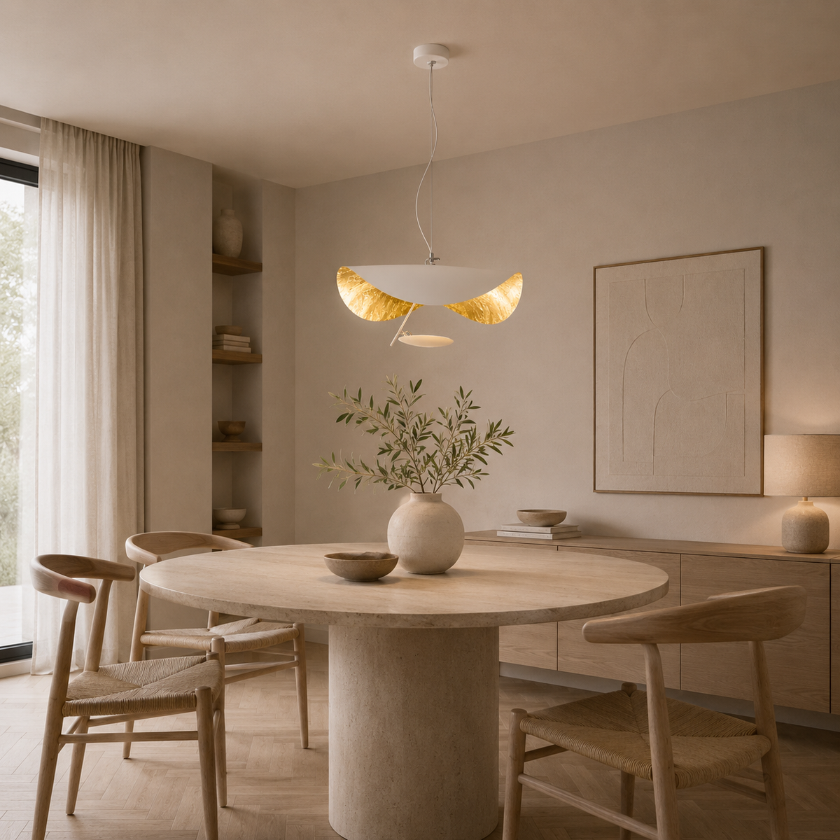 Scandinavian pendant light with artistic light reflection by BROKLEN – view 7