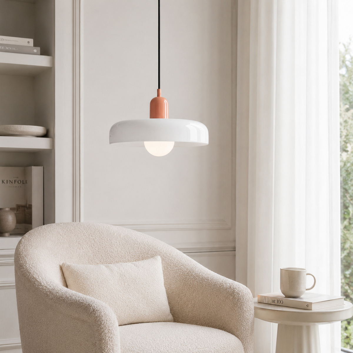 Mid-century glass disc pendant – view 2
