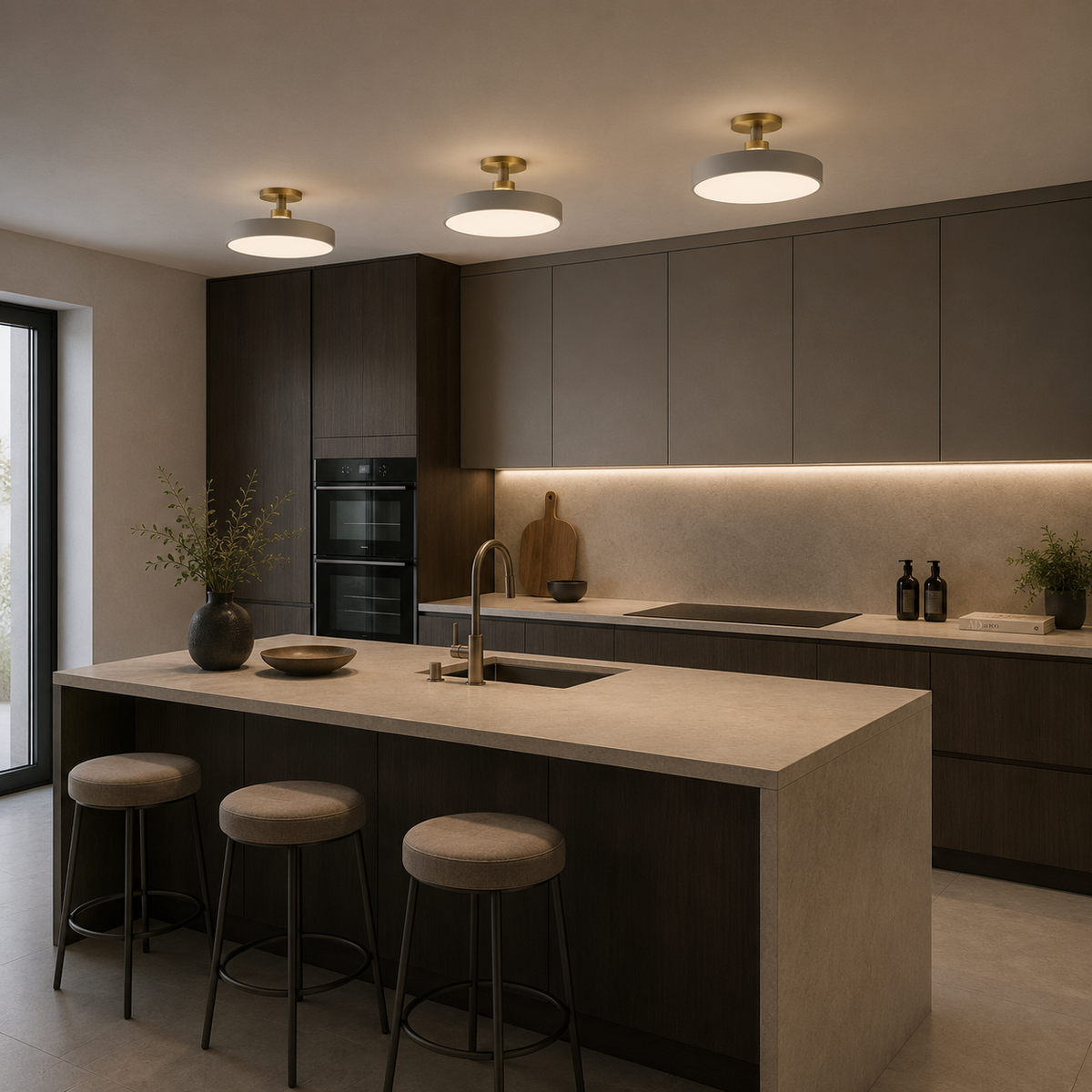 Scandinavian metal LED ceiling light in Nordic colours by BROKLEN – view 9