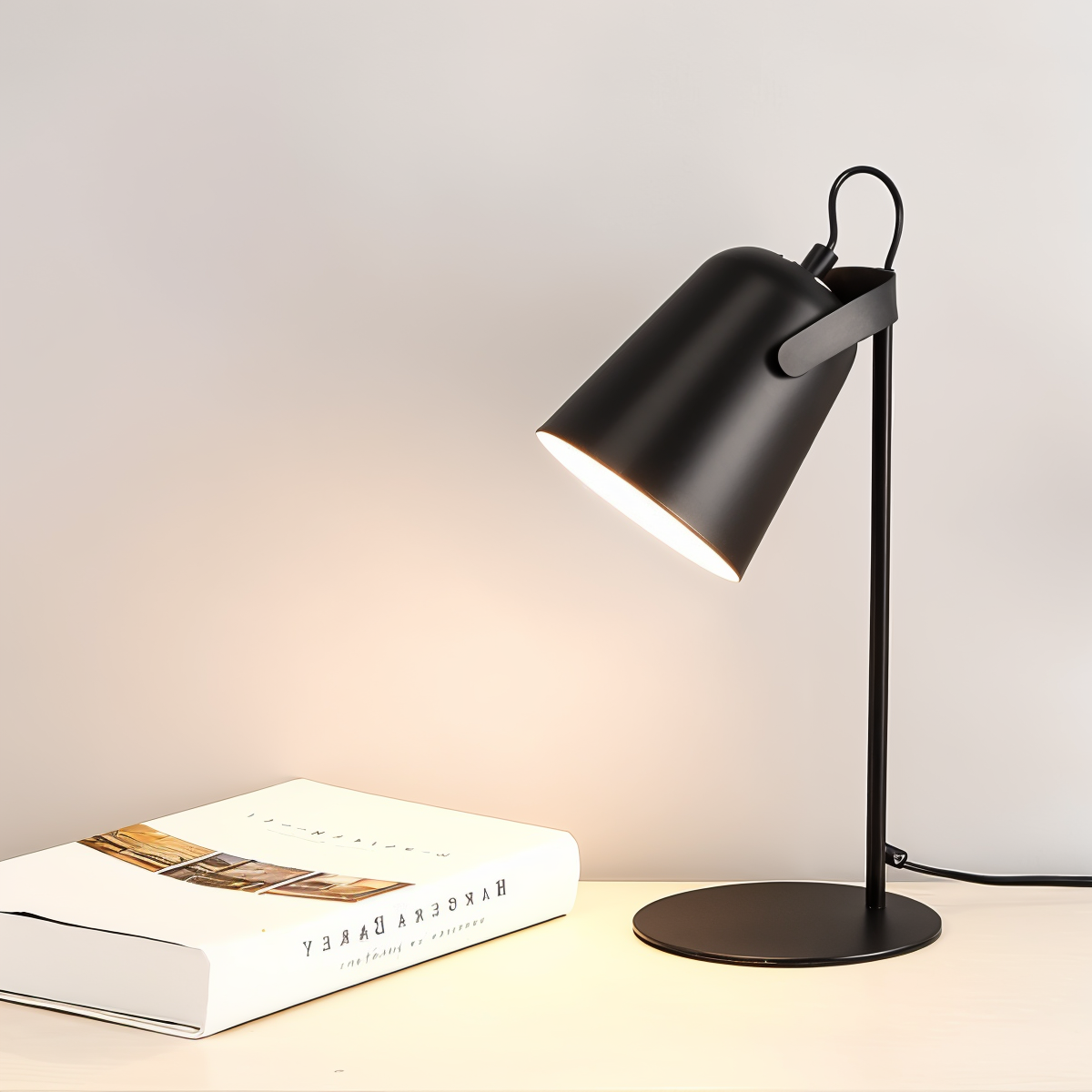 Matte desk lamp with adjustable cone shaped shade by BROKLEN – view 2