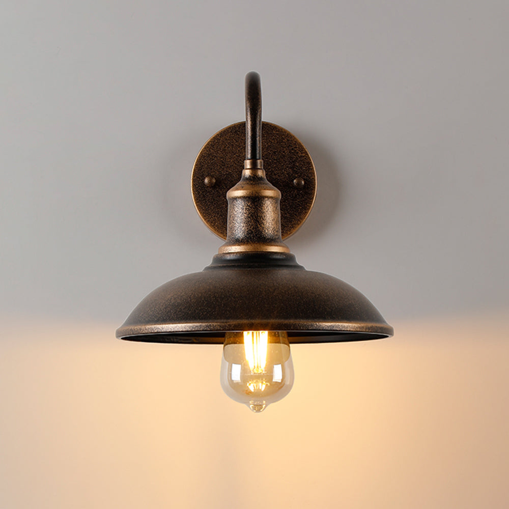 Industrial curved arm metal outdoor wall lantern by BROKLEN – view 8