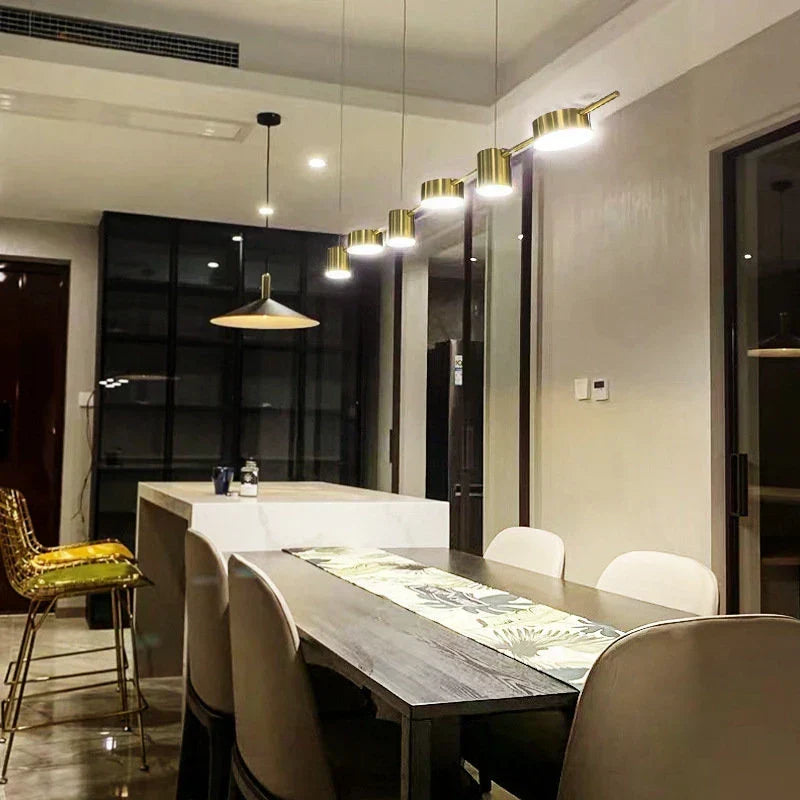 Modern linear ceiling pendant light with adjustable spotlights by BROKLEN – view 6