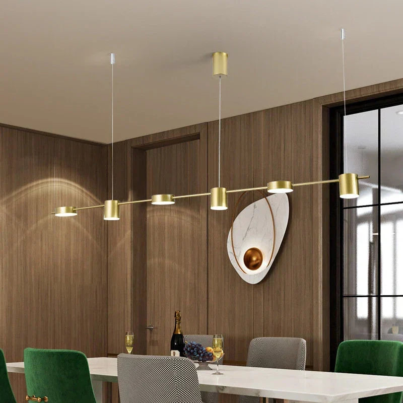 Modern linear ceiling pendant light with adjustable spotlights by BROKLEN – view 5