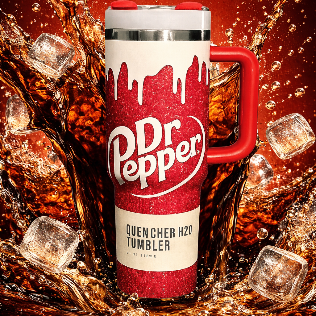Pepper Chill Tumbler - cherry red insulated tumbler with drip graphics