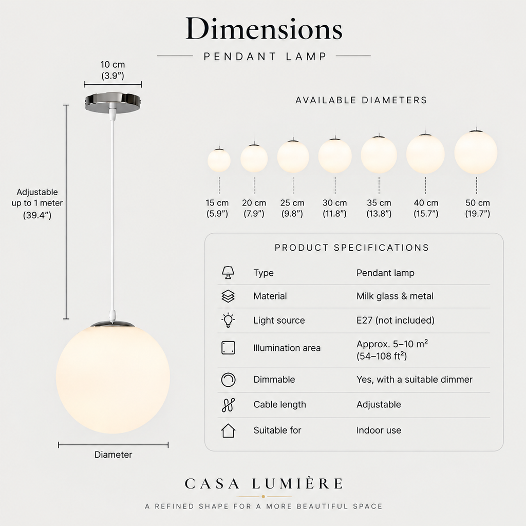 Nordic Globe Pendant Light – Minimalist Metal Ball Pendant