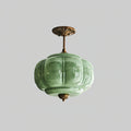 Vintage glass semi flush ceiling light in gold and black by BROKLEN – view 6
